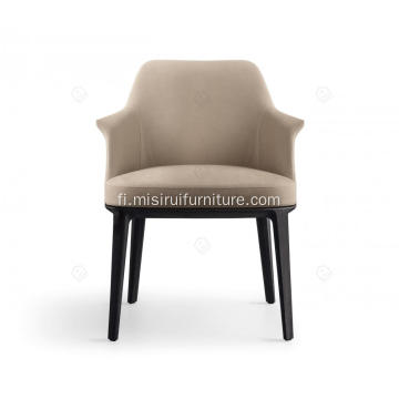 Italialainen minimalistinen valkoinen nahka yksi sophie tuolit